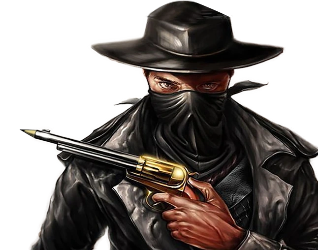 picture of a bandit holding a gun